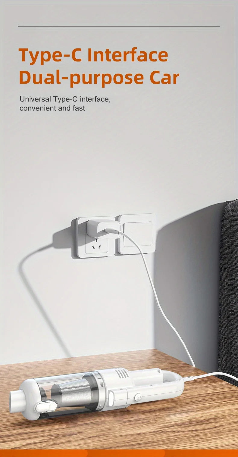 Aspirateur à mains sans fil puissant à led pour maison /poils d’animaux et poussière